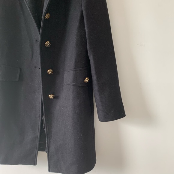 Zara Manteco Premium Wool Blend Coat Gold Buttons - Picture 5 of 9